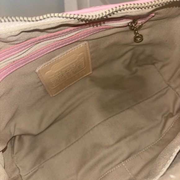 Coach Pink and Tan Shoulder Bag Y2K Vintage - Picture 9 of 13